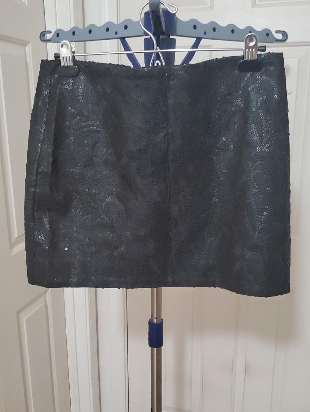 Blank NYC Black Sequin Embellished Mini Skirt